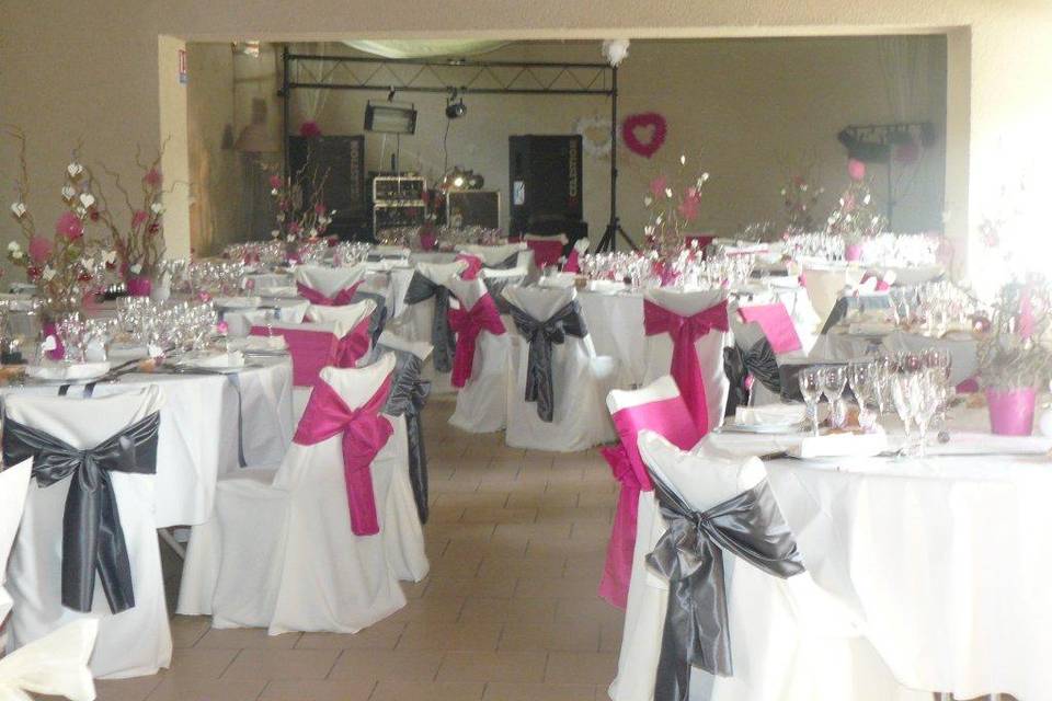 Gris et fuchsia en taffetas