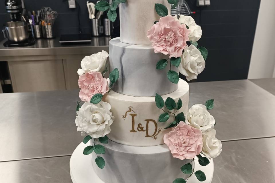 Wedding Cake marbré gris