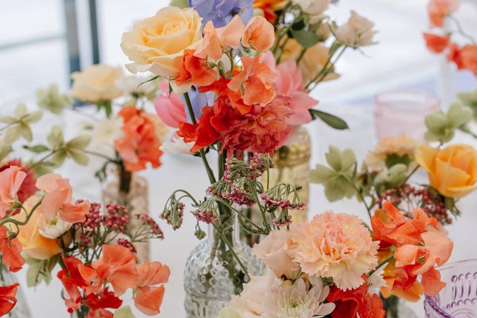 Décoration de table soliflores