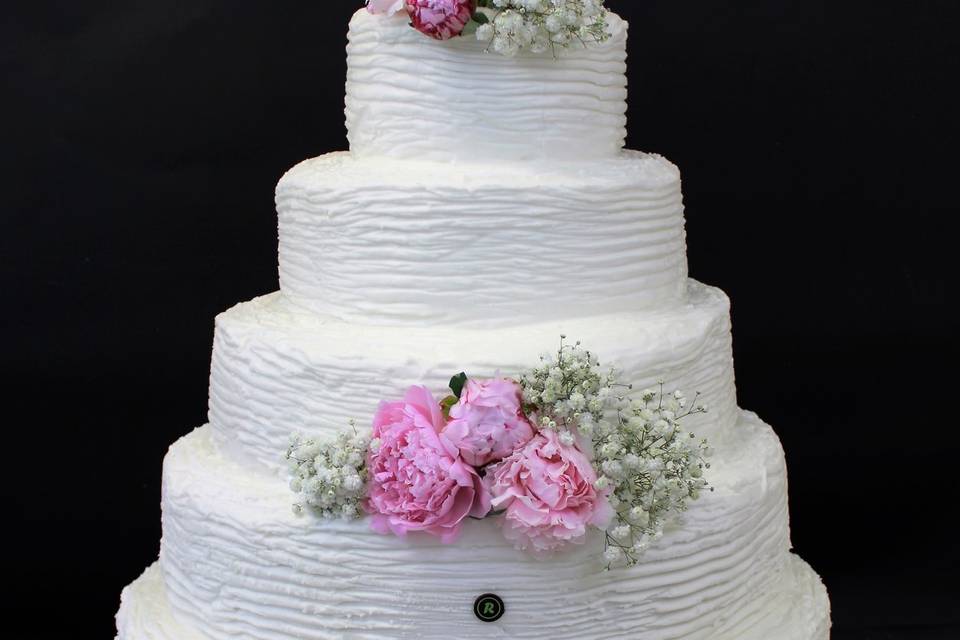 Coated wedding cake