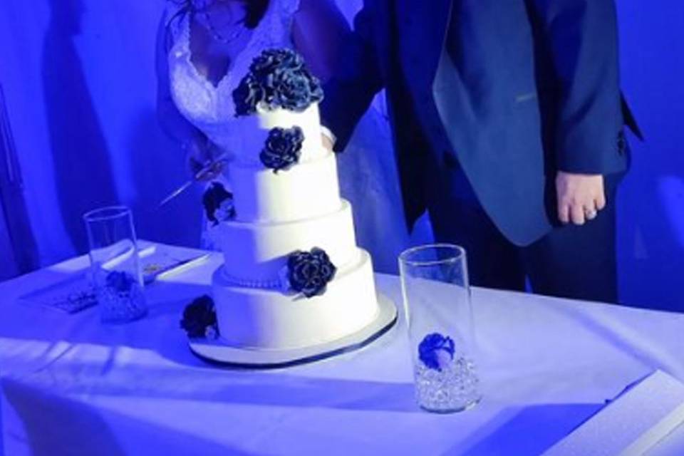 Wedding Cake Navy Blue & Blanc