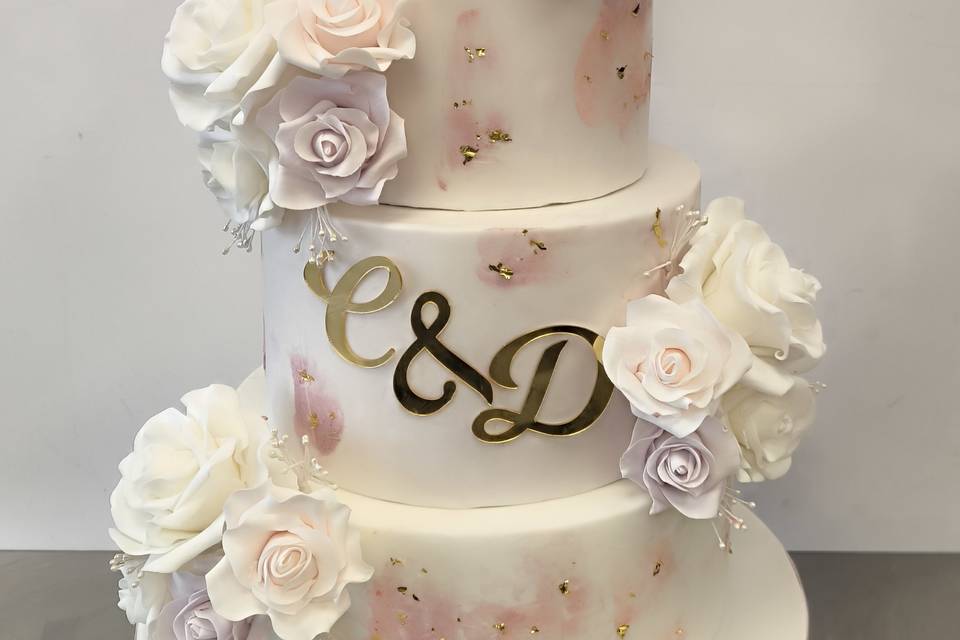 Wedding Cake blanc et rose