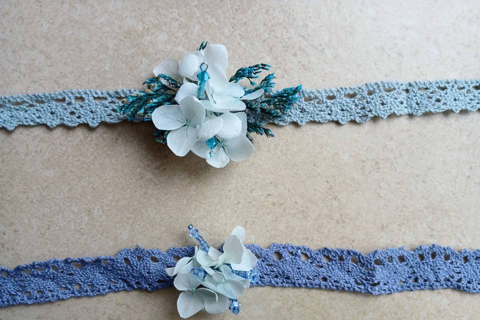 Bracelets en fleurs séchées