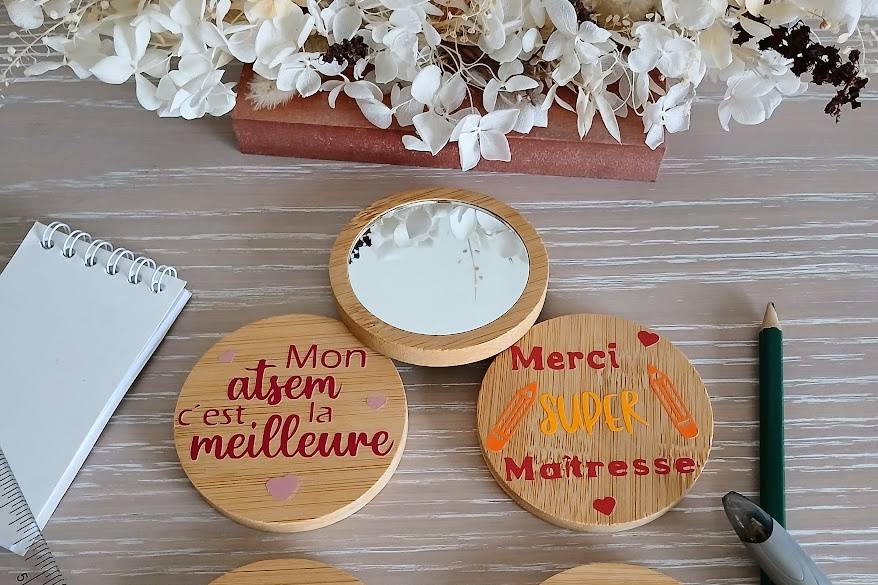 Miroirs de poche personnalisés