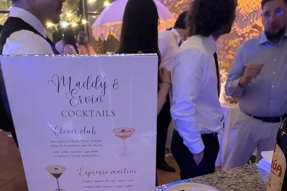 Carte et cocktails