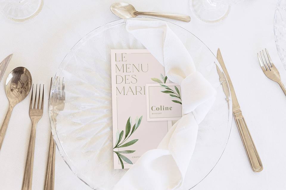 Menu et marque place