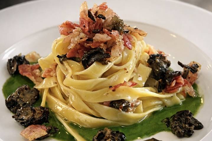 Taglatelle carbonara d'escargo