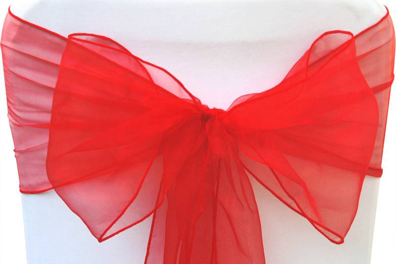 Noeud organza rouge