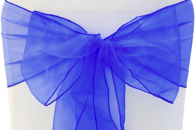 Noeud organza bleu