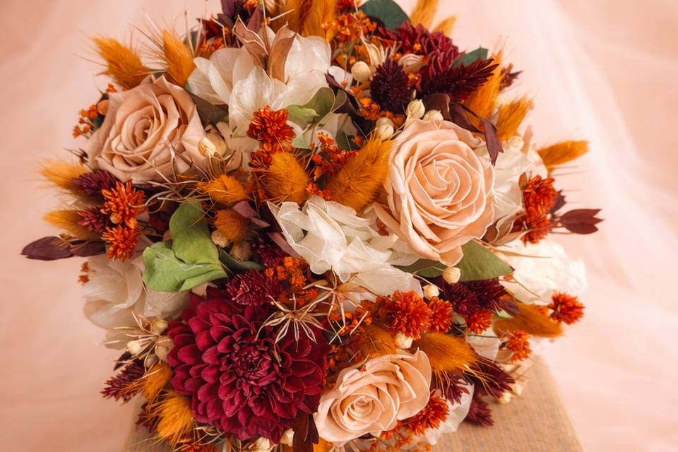 Bouquet de mariée fleurs seche
