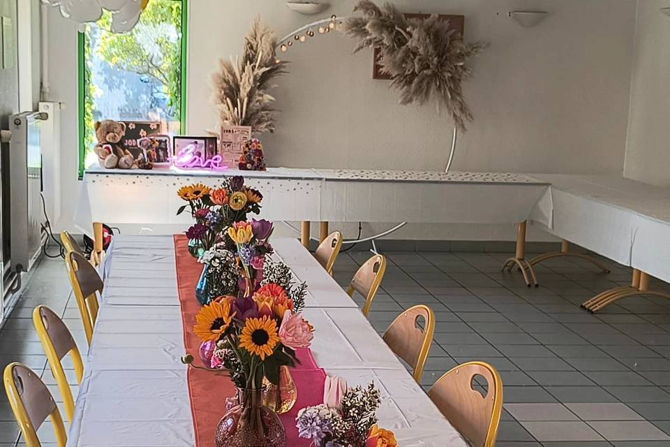 Fleurs de saison orange et ros