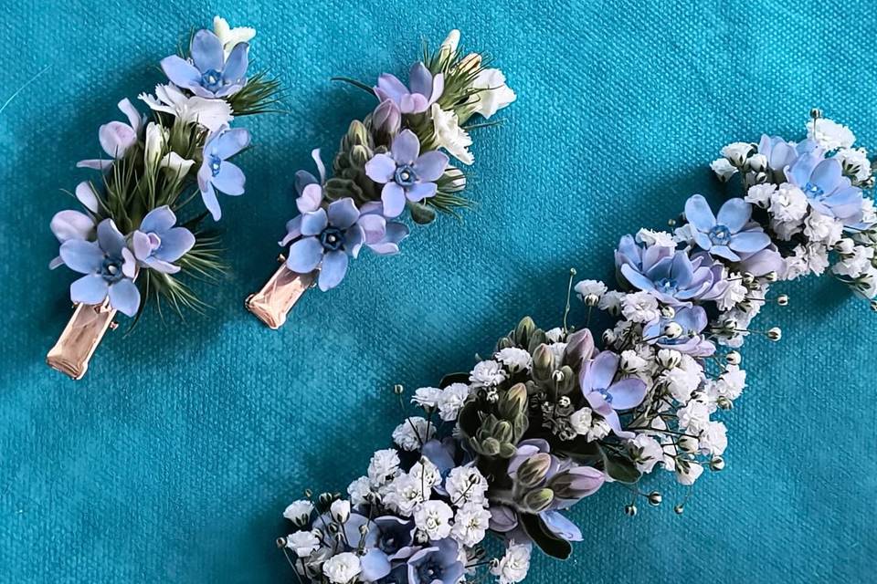 Fleurs pour cheveux sur barett