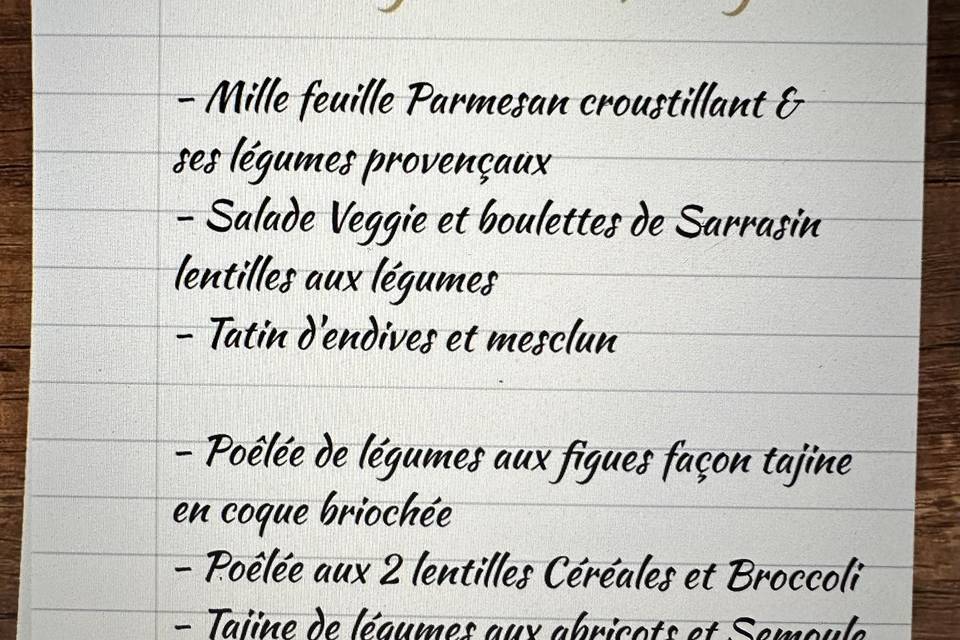 Menu Végétarien