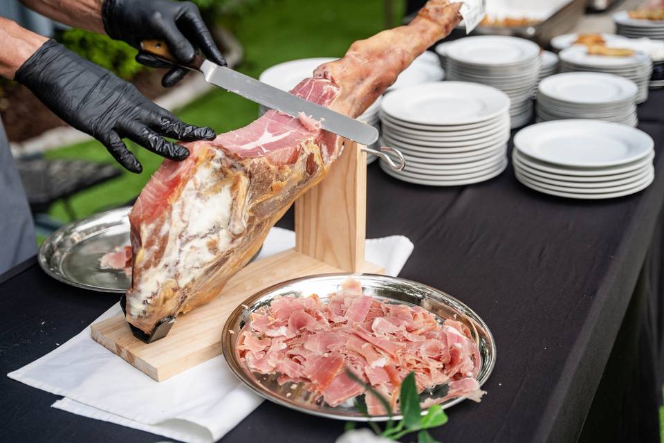 Découpe de jambon cru