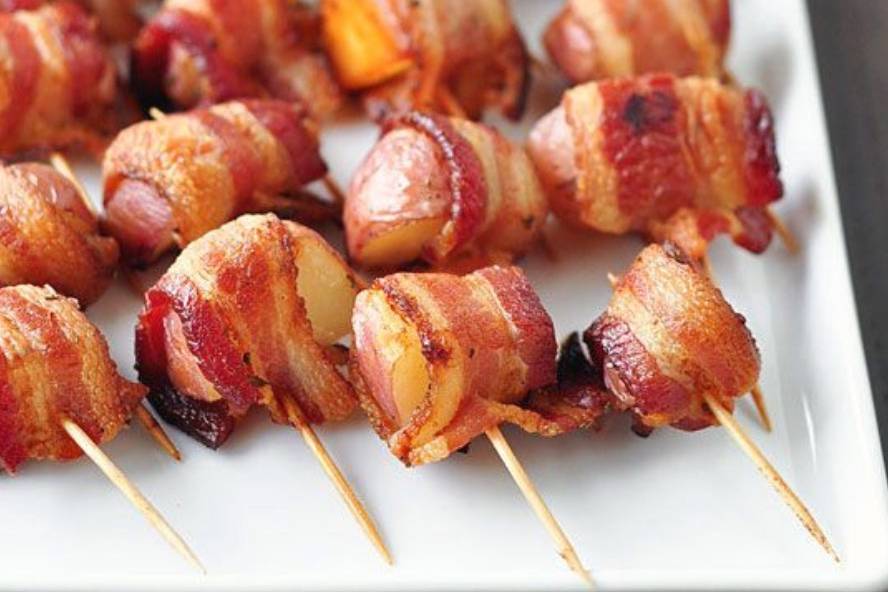 Brochettes nectarine bacon