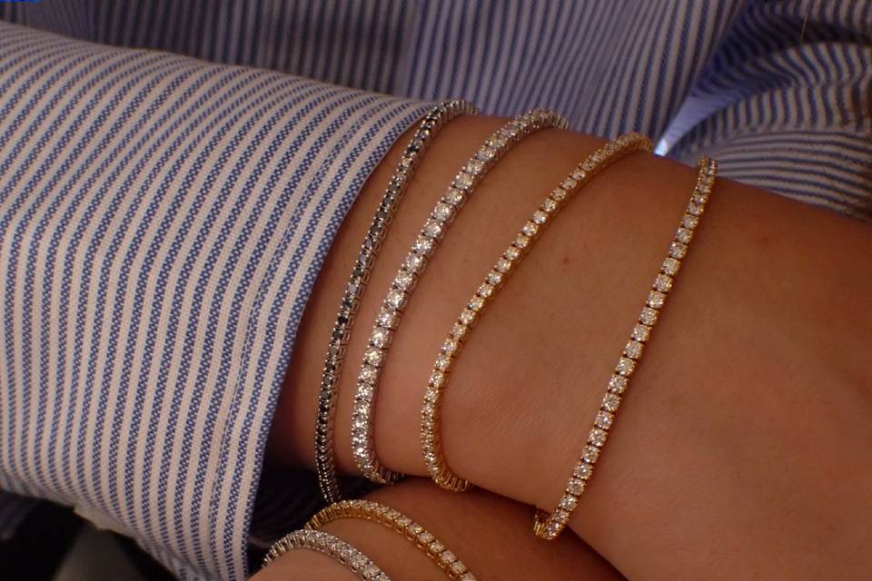 Rivière diamants bracelet