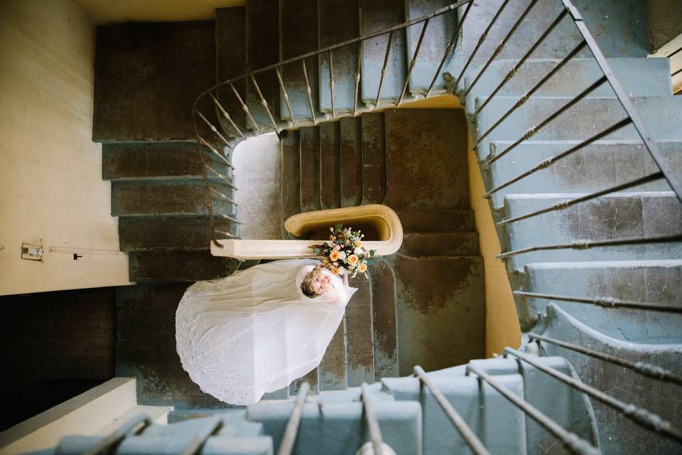 Mariée escalier