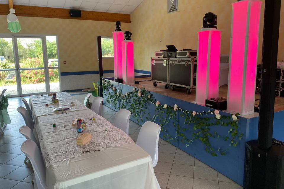 Mise en place sur scène
