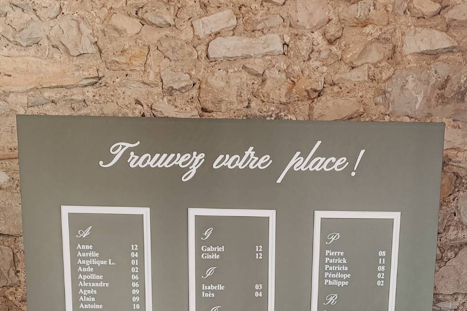 Plan de table personnalisable