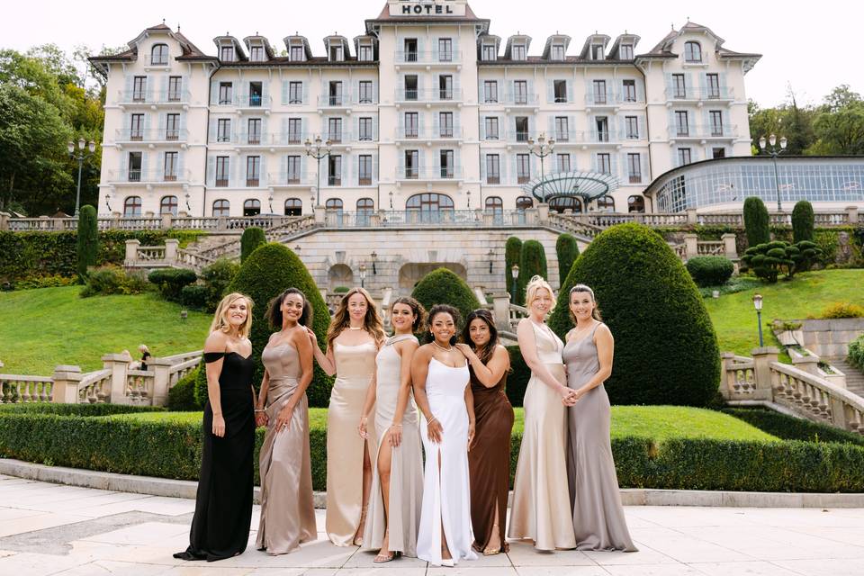 Bride and her team