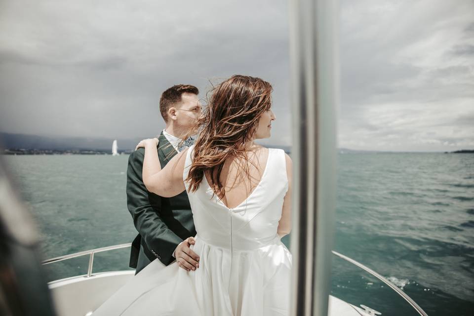 Séance de couple sur un bateau