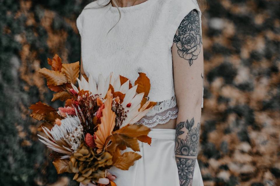 Bouquet  mariée fleurs séchées