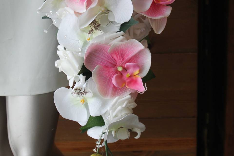 Bouquet mariée orchidées rose