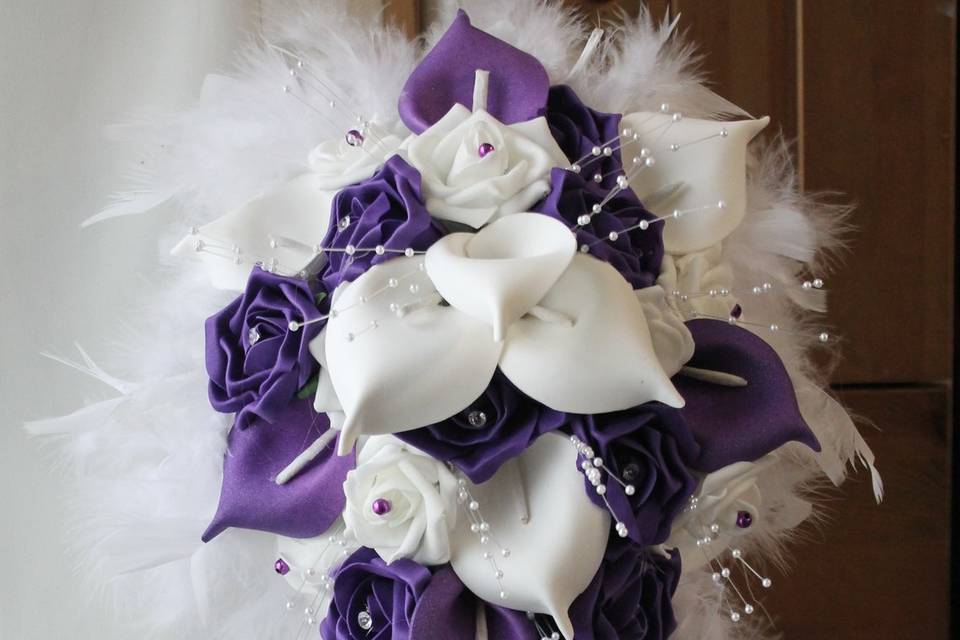Bouquet mariée arums violet