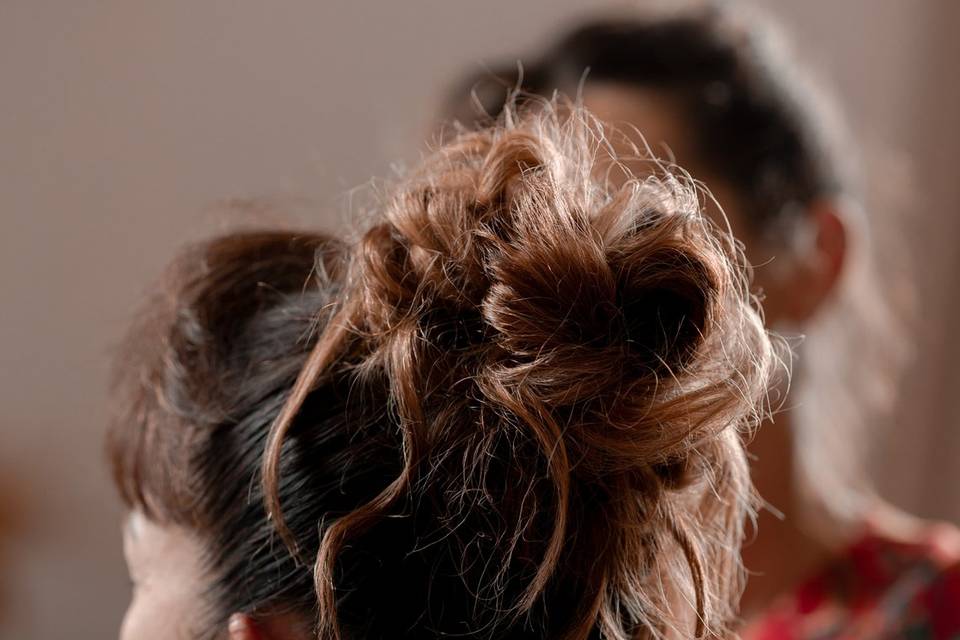 Chignon bouclé