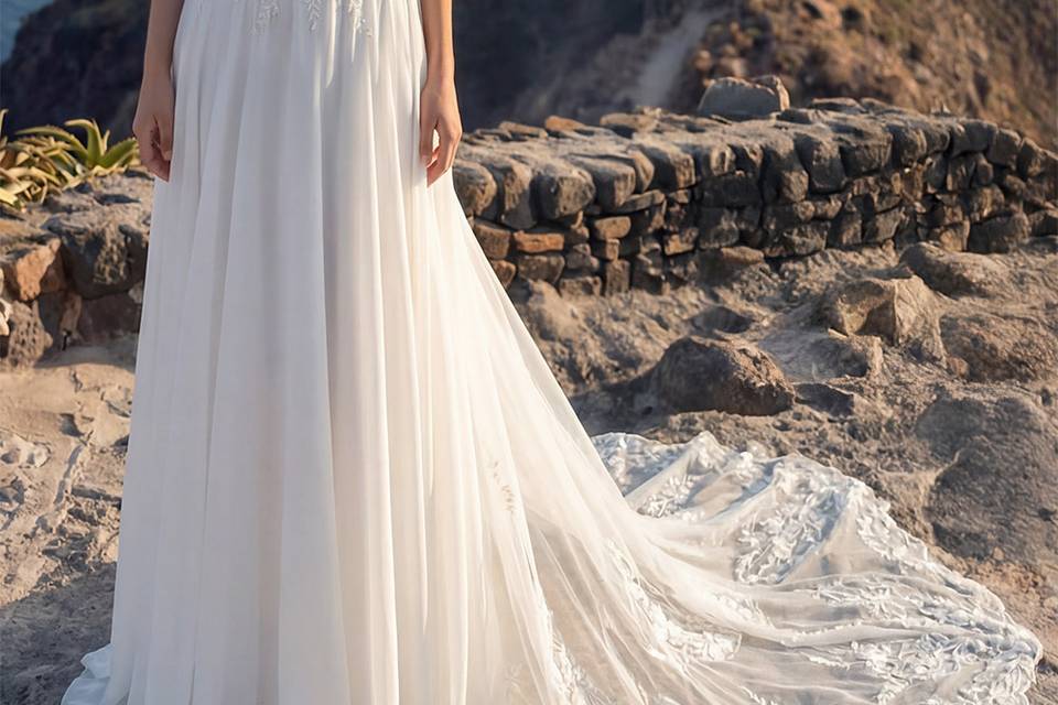 Robe de mariée fluide bustier