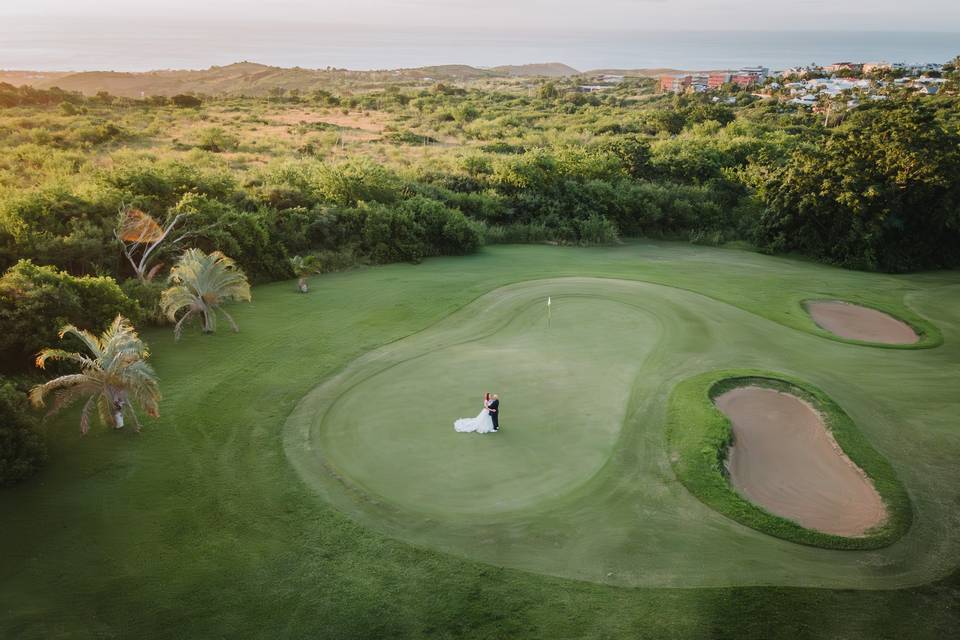 Couple sur green