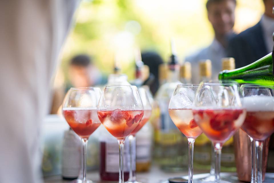 Verres alignés