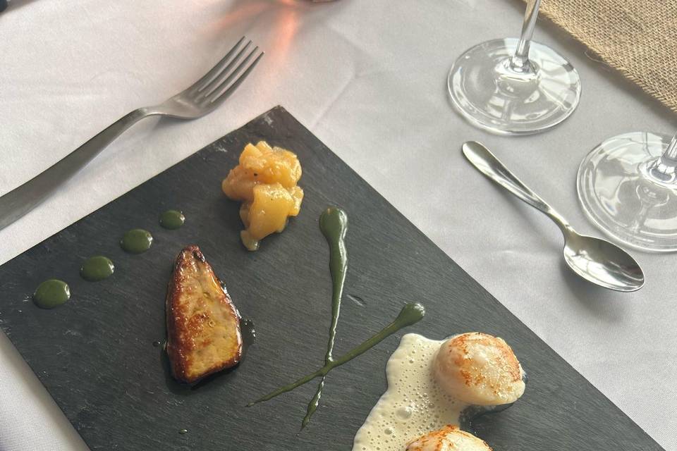 Foie gras poêlé, st jacques
