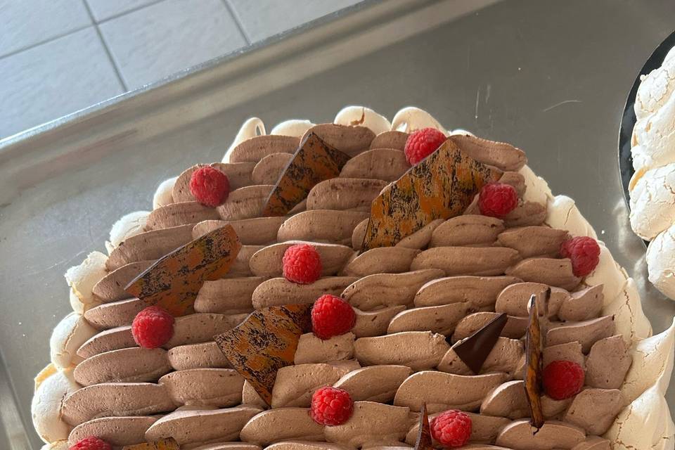 Pavlova poire/chocolat