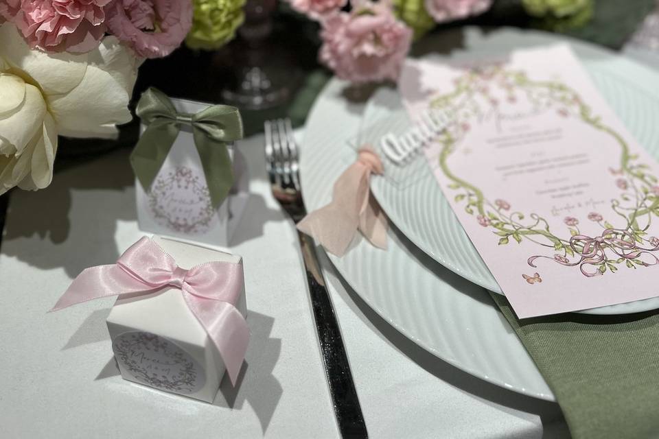 Romantique rose et vert