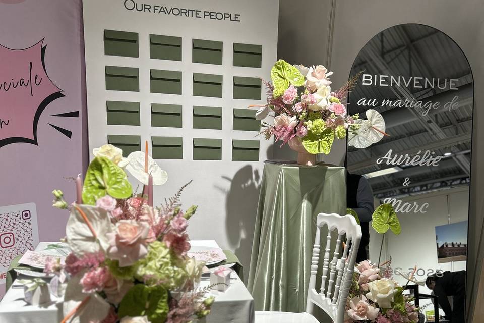 Romantique rose et vert