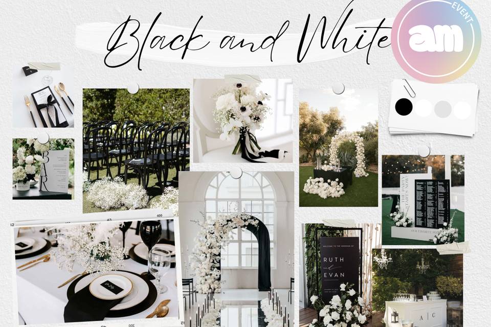 Black and white