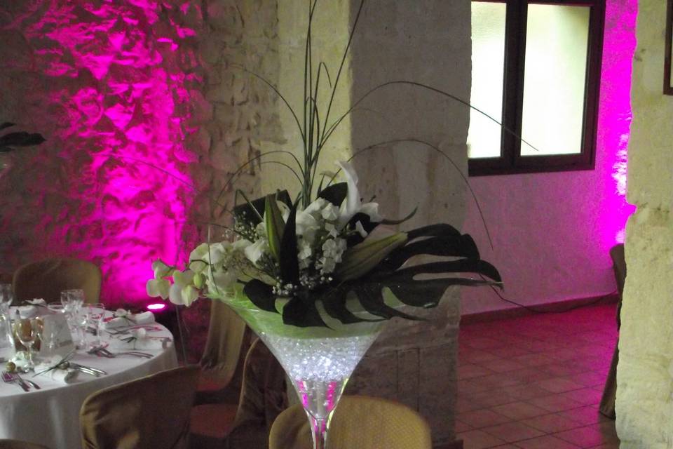 Vases martini compo orchidée