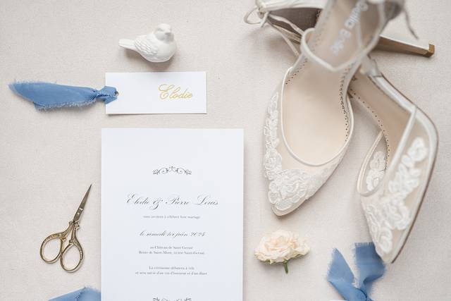 Faire-part chic et royal bleu