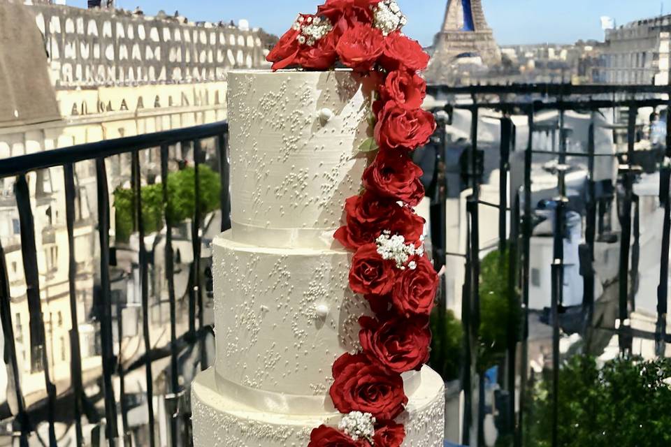 Wedding cake avec des petles