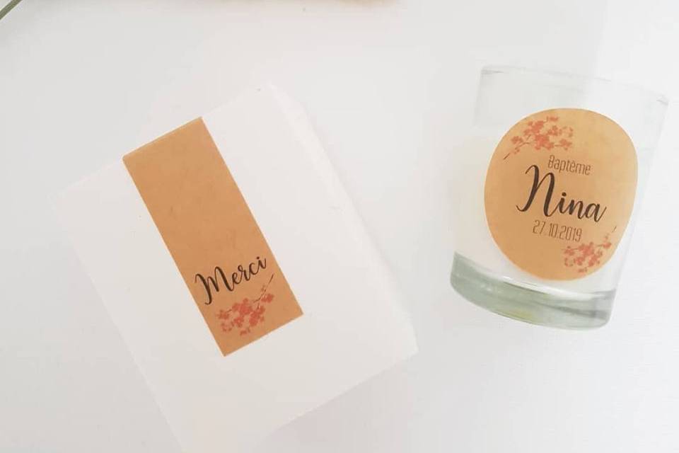 Bougie / cadeau d'invités