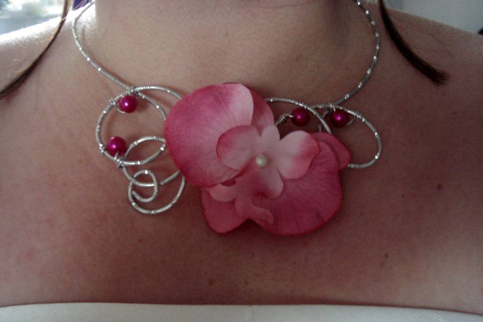 Collier Argenté/Rose