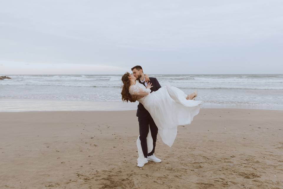 Mariage d'hiver à la plage