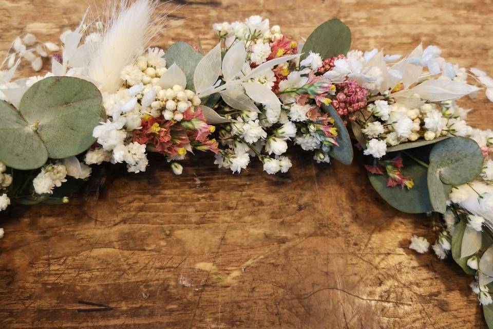 Couronne de fleurs détails