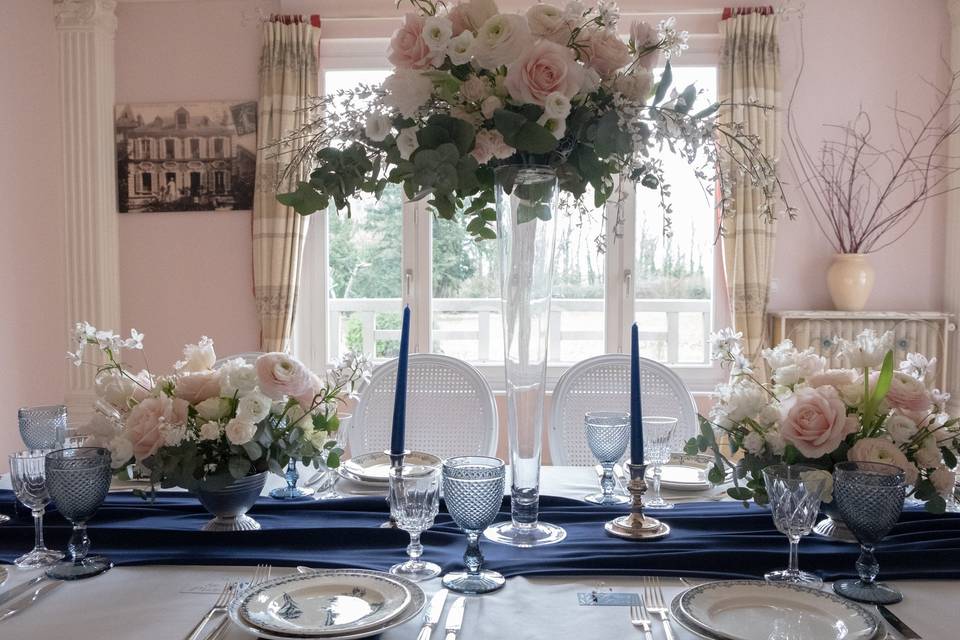 Table d'hiver bleu