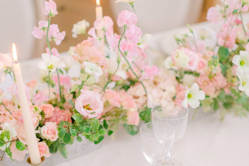 Chemin de table fleuri