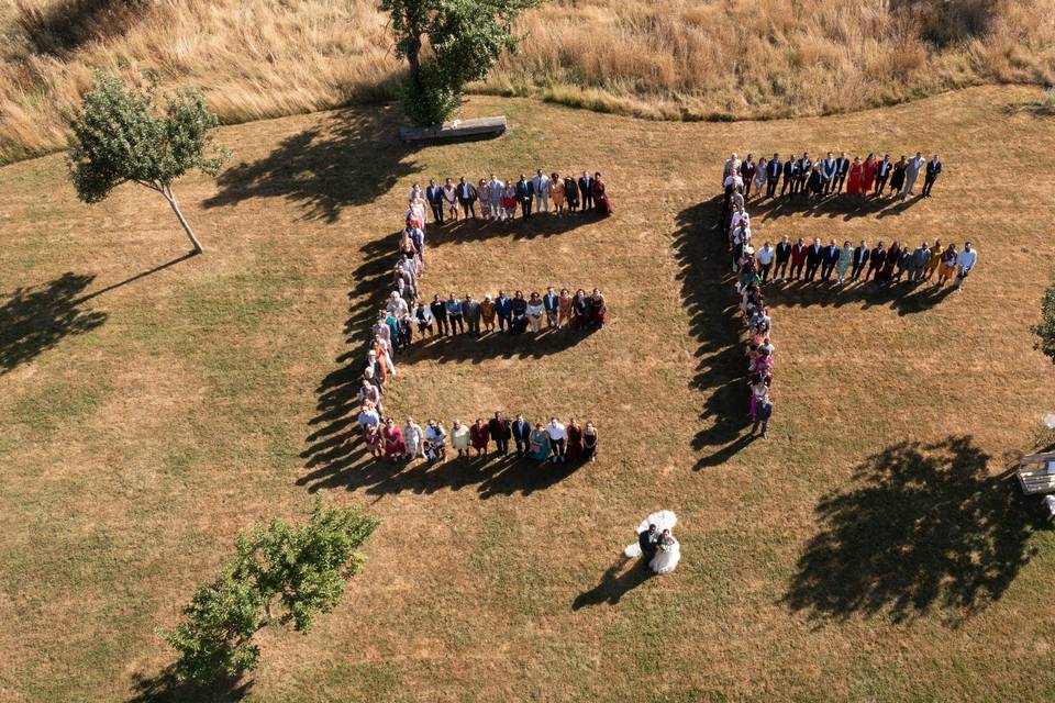 Photo de groupe en drone