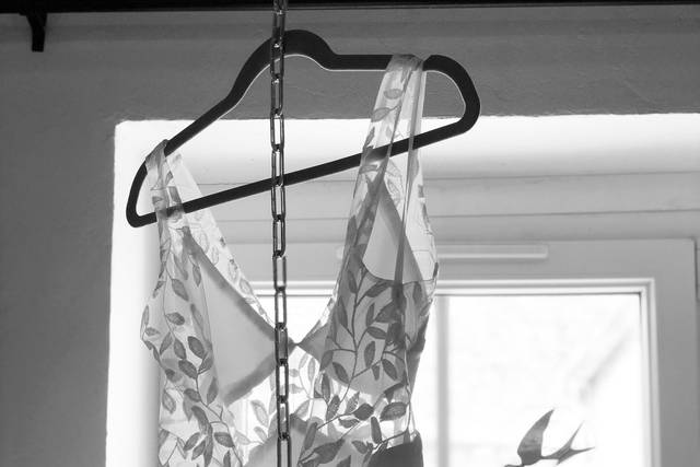 Robe en crepe et dentelle