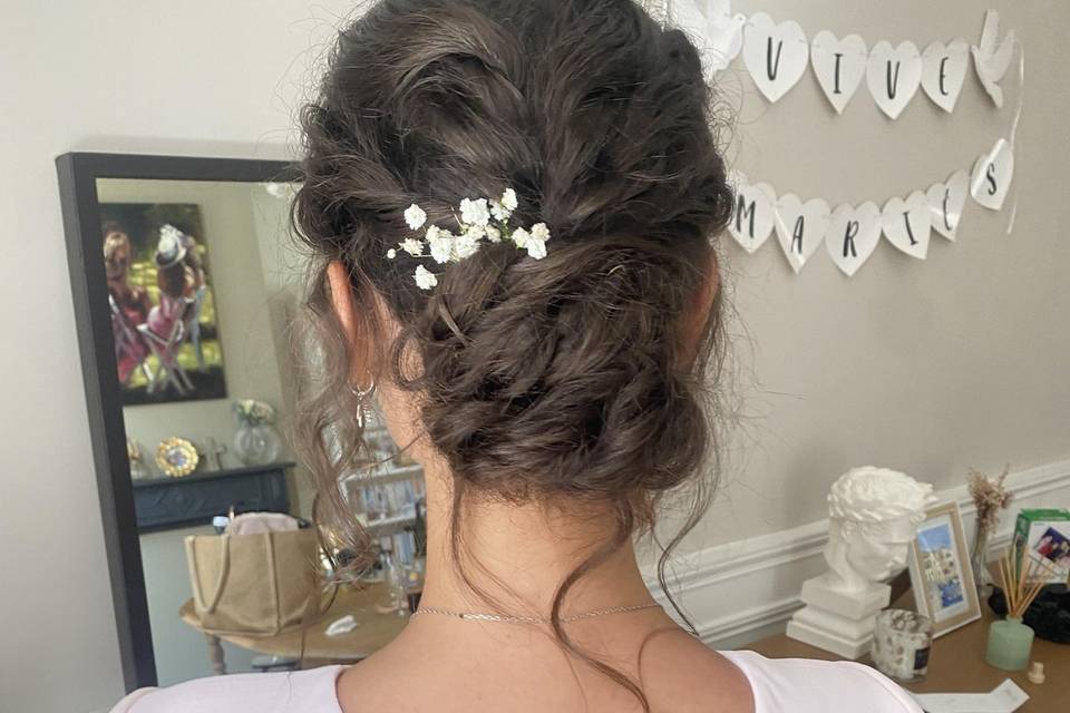 Chignon bohème flou