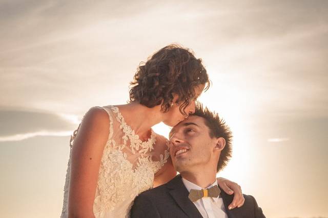 Couple en contre jour